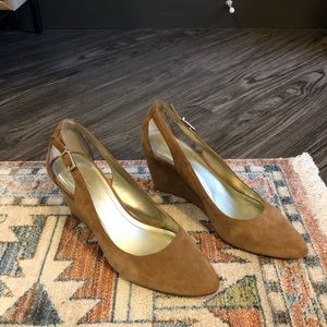 ✨BCBGeneration | Tan Suede Wedge Heels - Size 8